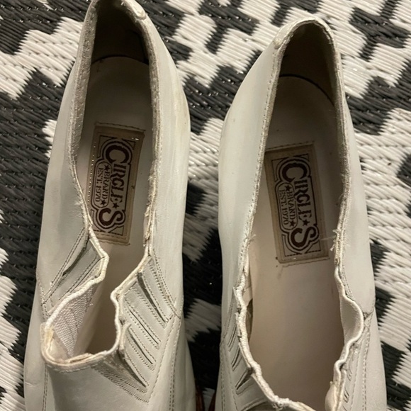 Circle S Leather Ankle Booties White Size 10 - Picture 7 of 7